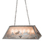 Meyda Lighting Leaping Trout 33" 6-Light Industrial Steel Island Pendant Light With Silver Mica Shade Glass