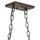 Meyda Lighting Leaping Trout 33" 6-Light Mahogany Bronze Island Pendant Light With Silver Mica Shade Glass