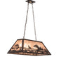 Meyda Lighting Leaping Trout 33" 6-Light Mahogany Bronze Island Pendant Light With Silver Mica Shade Glass