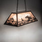 Meyda Lighting Leaping Trout 33" 6-Light Mahogany Bronze Island Pendant Light With Silver Mica Shade Glass