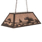 Meyda Lighting Leaping Trout 33" 6-Light Mahogany Bronze Island Pendant Light With Silver Mica Shade Glass