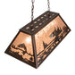 Meyda Lighting Leaping Trout 33" 6-Light Mahogany Bronze Island Pendant Light With Silver Mica Shade Glass