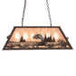 Meyda Lighting Leaping Trout 33" 6-Light Mahogany Bronze Island Pendant Light With Silver Mica Shade Glass