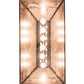 Meyda Lighting Leaping Trout 33" 6-Light Mahogany Bronze Island Pendant Light With Silver Mica Shade Glass