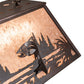 Meyda Lighting Leaping Trout 33" 6-Light Mahogany Bronze Island Pendant Light With Silver Mica Shade Glass
