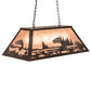 Meyda Lighting Leaping Trout 33" 6-Light Mahogany Bronze Island Pendant Light With Silver Mica Shade Glass