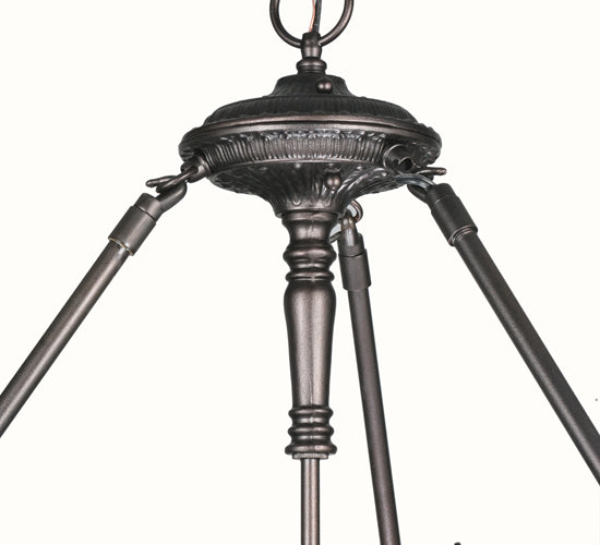 Meyda Lighting Leaping Trout 36" 6-Light 3-Arm Mahogany Bronze Chandelier Hardware