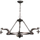 Meyda Lighting Leaping Trout 36" 6-Light 3-Arm Mahogany Bronze Chandelier Hardware