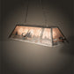Meyda Lighting Leaping Trout 48" 6-Light Industrial Steel Island Pendant Light With Silver Mica Shade Glass
