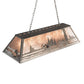 Meyda Lighting Leaping Trout 48" 6-Light Industrial Steel Island Pendant Light With Silver Mica Shade Glass