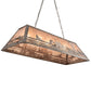 Meyda Lighting Leaping Trout 48" 6-Light Industrial Steel Island Pendant Light With Silver Mica Shade Glass