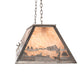 Meyda Lighting Leaping Trout 48" 6-Light Industrial Steel Island Pendant Light With Silver Mica Shade Glass