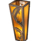 Meyda Lighting Leaping Trout 5" 2-Light Antique Copper Wall Sconce With Honey Art Shade Glass