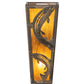 Meyda Lighting Leaping Trout 5" 2-Light Antique Copper Wall Sconce With Honey Art Shade Glass