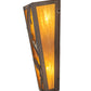 Meyda Lighting Leaping Trout 5" 2-Light Antique Copper Wall Sconce With Honey Art Shade Glass