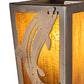 Meyda Lighting Leaping Trout 5" 2-Light Antique Copper Wall Sconce With Honey Art Shade Glass