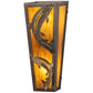Meyda Lighting Leaping Trout 5" 2-Light Antique Copper Wall Sconce With Honey Art Shade Glass