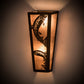 Meyda Lighting Leaping Trout 5" 2-Light Antique Copper Wall Sconce With Silver Mica Shade Glass