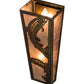 Meyda Lighting Leaping Trout 5" 2-Light Antique Copper Wall Sconce With Silver Mica Shade Glass