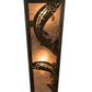 Meyda Lighting Leaping Trout 5" 2-Light Antique Copper Wall Sconce With Silver Mica Shade Glass