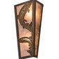 Meyda Lighting Leaping Trout 5" 2-Light Antique Copper Wall Sconce With Silver Mica Shade Glass