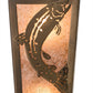 Meyda Lighting Leaping Trout 5" 2-Light Antique Copper Wall Sconce With Silver Mica Shade Glass