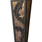 Meyda Lighting Leaping Trout 5" 2-Light Timeless Bronze Wall Sconce With Amber Mica Shade Glass