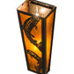 Meyda Lighting Leaping Trout 5" 2-Light Timeless Bronze Wall Sconce With Amber Mica Shade Glass
