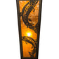 Meyda Lighting Leaping Trout 5" 2-Light Timeless Bronze Wall Sconce With Amber Mica Shade Glass