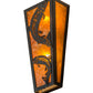 Meyda Lighting Leaping Trout 5" 2-Light Timeless Bronze Wall Sconce With Amber Mica Shade Glass