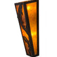 Meyda Lighting Leaping Trout 5" 2-Light Timeless Bronze Wall Sconce With Amber Mica Shade Glass