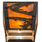 Meyda Lighting Leaping Trout 5" 2-Light Timeless Bronze Wall Sconce With Amber Mica Shade Glass