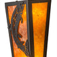 Meyda Lighting Leaping Trout 5" 2-Light Timeless Bronze Wall Sconce With Amber Mica Shade Glass