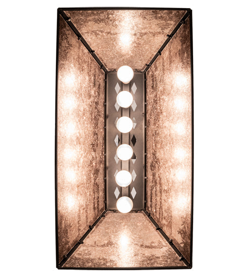 Meyda Lighting Leaping Trout & Loon 33" 6-Light Textured Black Island Pendant Light With Silver Mica Shade Glass