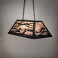 Meyda Lighting Leaping Trout & Loon 33" 6-Light Textured Black Island Pendant Light With Silver Mica Shade Glass