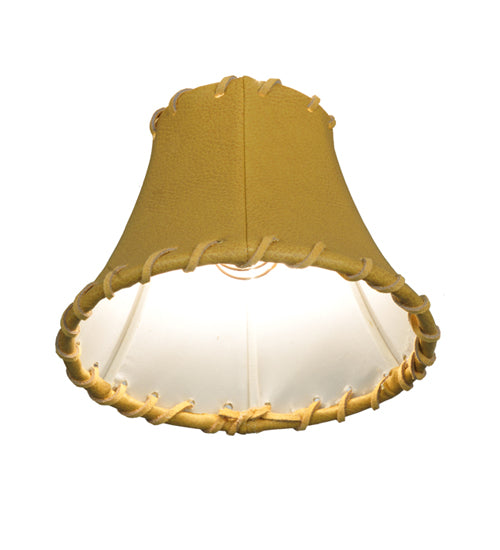 Meyda Lighting Leather 6"W x 5"H Beige Leather Shade