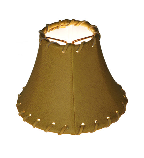 Meyda Lighting Leather 6"W x 5"H Beige Leather Shade