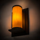 Meyda Lighting Legacy House 12" Black Wall Sconce With Beige Tawnyrock Idalight Shade Glass