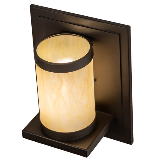 Meyda Lighting Legacy House 12" Oil Rubbed Bronze Wall Sconce With Creme Carrara Idalight Shade