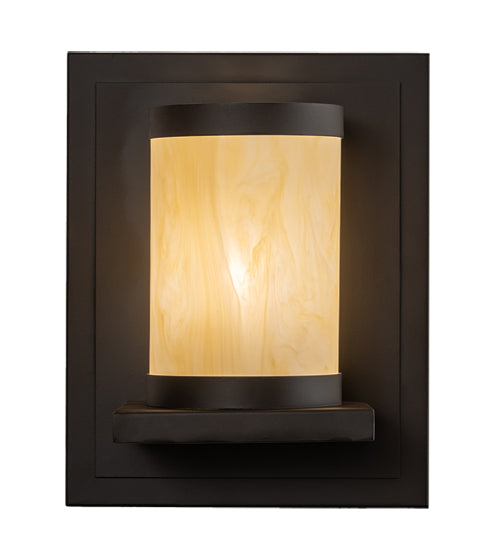 Meyda Lighting Legacy House 12" Oil Rubbed Bronze Wall Sconce With Creme Carrara Idalight Shade