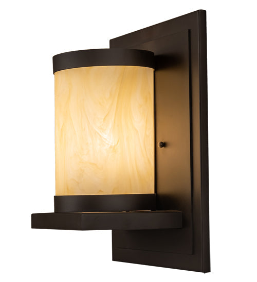 Meyda Lighting Legacy House 12" Oil Rubbed Bronze Wall Sconce With Creme Carrara Idalight Shade