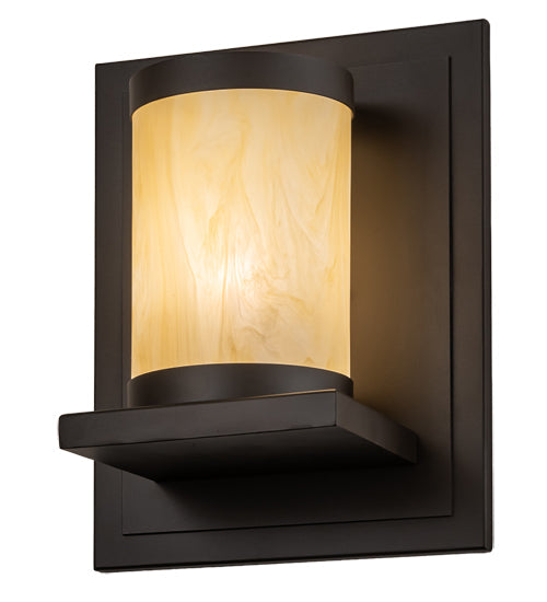 Meyda Lighting Legacy House 12" Oil Rubbed Bronze Wall Sconce With Creme Carrara Idalight Shade
