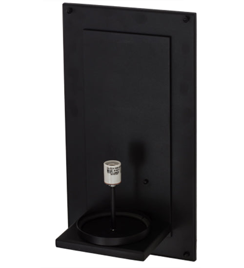 Meyda Lighting Legacy House 12" Textured Black Wall Sconce With Beige Tawnyrock Idalight Shade Glass