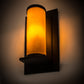Meyda Lighting Legacy House 12" Textured Black Wall Sconce With Beige Tawnyrock Idalight Shade Glass
