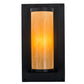 Meyda Lighting Legacy House 12" Textured Black Wall Sconce With Beige Tawnyrock Idalight Shade Glass