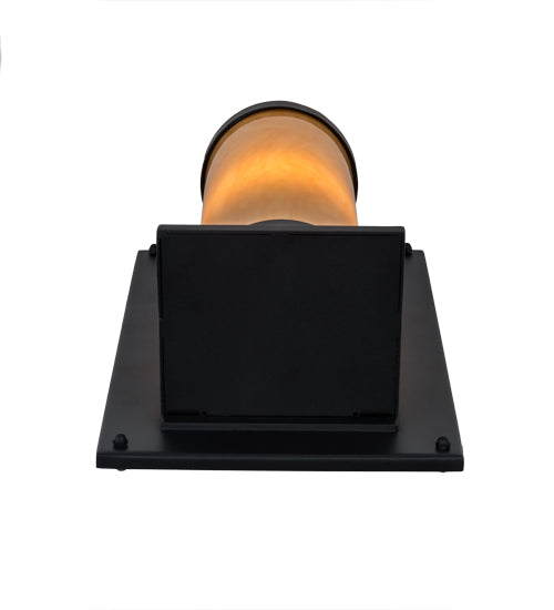 Meyda Lighting Legacy House 12" Textured Black Wall Sconce With Beige Tawnyrock Idalight Shade Glass