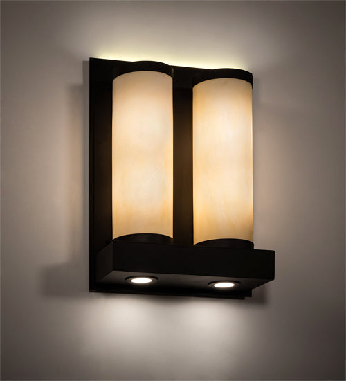 Meyda Lighting Legacy House 18" 4-Light Oil Rubbed Bronze Wall Sconce With Creme Carrara Idalight Shade