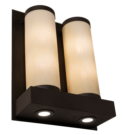 Meyda Lighting Legacy House 18" 4-Light Oil Rubbed Bronze Wall Sconce With Creme Carrara Idalight Shade
