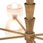 Meyda Lighting Lex 86" 13-Light Matte Brass Chandelier With Pink Shade Glass