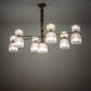 Meyda Lighting Lex 86" 13-Light Matte Brass Chandelier With Pink Shade Glass